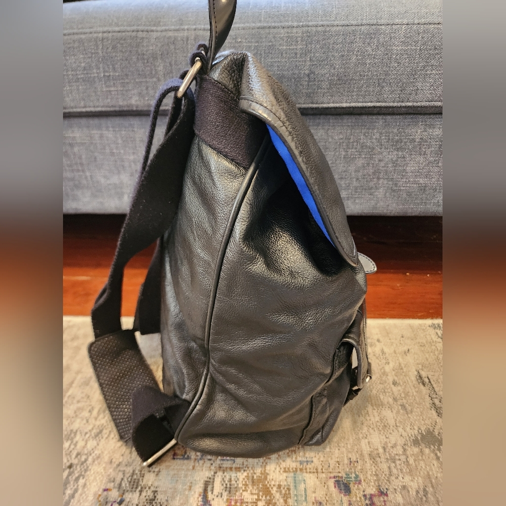 Black Leather Multi-Pocket Backpack - image 4